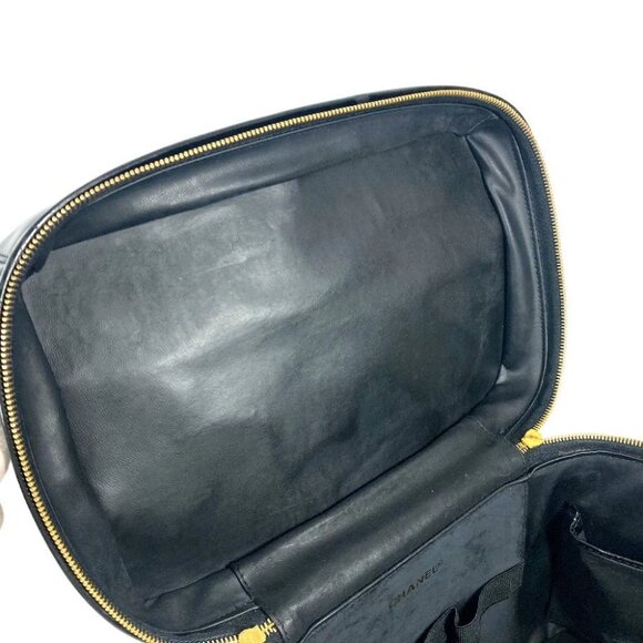 CHANEL vintage CC Vanity Bag 2WAY Shoulder Bag Hand Bag Patent Leather Black - Picture 4 of 14